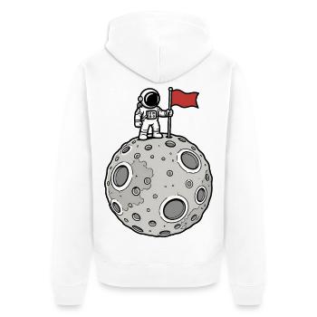 Mond Landung Astronaut Flagge Weltraum Vektor Shir - Unisex Premium Bio Zip Hoodie - Weiß - Hinten - Thijin (182cm)