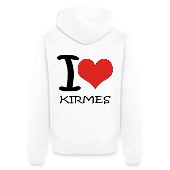 I Love Kirmes - Unisex Premium Bio Zip Hoodie - Weiß - Hinten - Thijin (182cm)