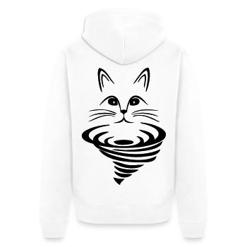 Cat on whirlpool - Unisex Premium Organic Zip Hoodie - white - Back - Thijin (182cm)