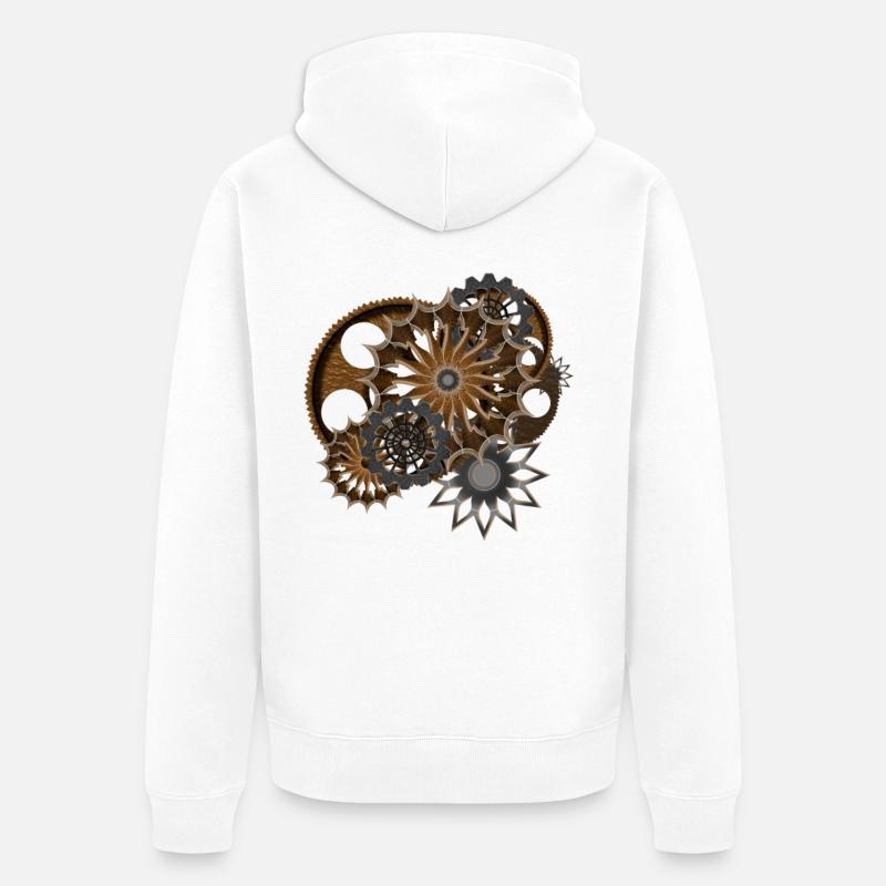 Steampunk - Veste à capuche bio Premium Unisexe - blanc