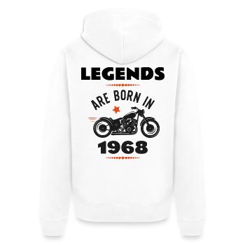 born in 1968 - Unisex Premium Bio Zip Hoodie - Weiß - Hinten - Thijin (182cm)