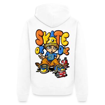 Skate and graffitis - Unisex Premium Bio Zip Hoodie - Weiß - Hinten - Thijin (182cm)