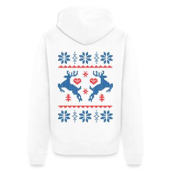 Weihnachten christmas xmas - Unisex Premium Bio Zip Hoodie - Weiß - Hinten - Thijin (182cm)