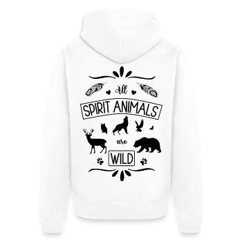 All Spirit Animals are wild Spirit Animals - Unisex Premium Organic Zip Hoodie - white - Back - Thijin (182cm)