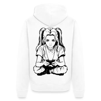 Gamer Girls - Unisex Premium Organic Zip Hoodie - white - Back - Thijin (182cm)
