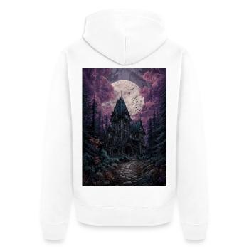 Manoir hanté au clair de lune - Veste à capuche bio Premium Unisexe - blanc - Dos - Thijin (182cm)