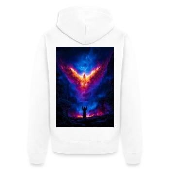 Ascension du Phénix sur l’Abîme ardent - Veste à capuche bio Premium Unisexe - blanc - Dos - Thijin (182cm)