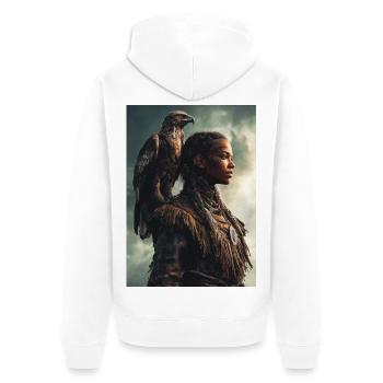 Eagle Spirit Warrior - Unisex Premium Organic Zip Hoodie - white - Back - Thijin (182cm)