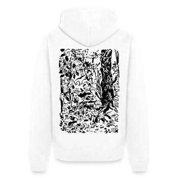 ENCHANTED FOREST - Unisex Premium Organic Zip Hoodie - white - Back - Thijin (182cm)