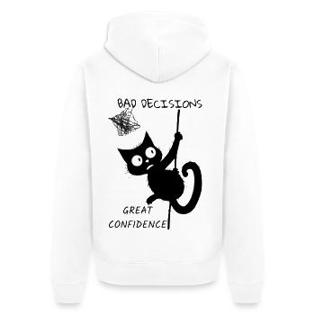 Chat noir drôle grimpe à la corde - Veste à capuche bio Premium Unisexe - blanc - Dos - Thijin (182cm)