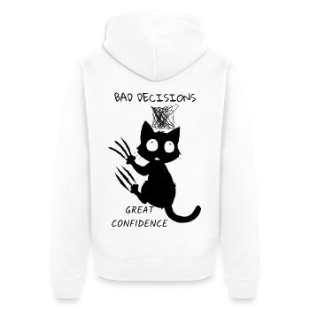 Black Kitten with Big Eyes - Unisex Premium Organic Zip Hoodie - white - Back - Thijin (182cm)