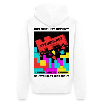 Le jeu est une charge fiscale truquée - Veste à capuche bio Premium Unisexe - blanc - Dos - Thijin (182cm)
