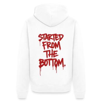 Gestartet Von Unten Graffiti - Unisex Premium Bio Zip Hoodie - Weiß - Hinten - Thijin (182cm)