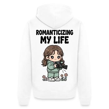 Das Leben durch die Kamera genießen - Unisex Premium Bio Zip Hoodie - Weiß - Hinten - Thijin (182cm)