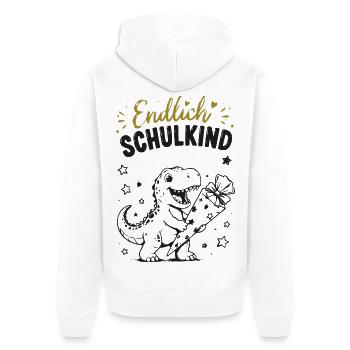 Endlich Schulkind - Unisex Premium Bio Zip Hoodie - Weiß - Hinten - Thijin (182cm)