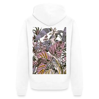 Wiese - Unisex Premium Bio Zip Hoodie - Weiß - Hinten - Thijin (182cm)
