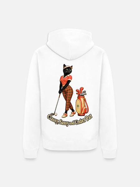 Eleganter Golfer - Unisex Premium Bio Zip Hoodie - Weiß