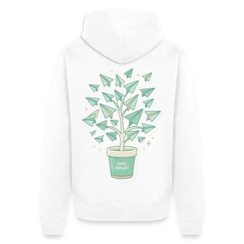 Papierflugbaum Origami - Unisex Premium Bio Zip Hoodie - Weiß - Hinten - Thijin (182cm)