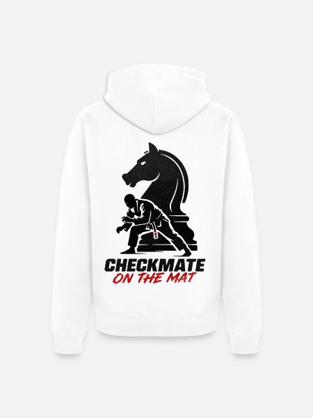 Schachmatt auf der Matte – BJJ - Unisex Premium Bio Zip Hoodie - Weiß