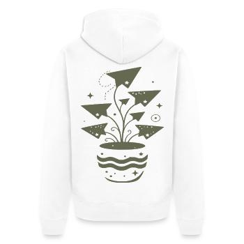 Magische Wachstumspflanze Explosiv - Unisex Premium Bio Zip Hoodie - Weiß - Hinten - Thijin (182cm)