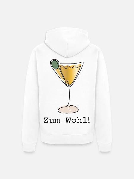 Cocktail Zum Wohl - Unisex Premium Bio Zip Hoodie - Weiß
