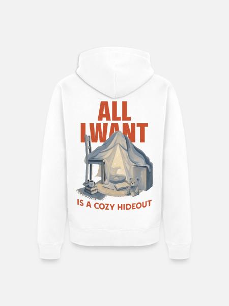 Cozy Hideout - Unisex Premium Bio Zip Hoodie - Weiß
