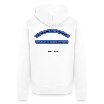 Citation drôle Mark Twain - Veste à capuche bio Premium Unisexe - blanc - Dos - Thijin (182cm)