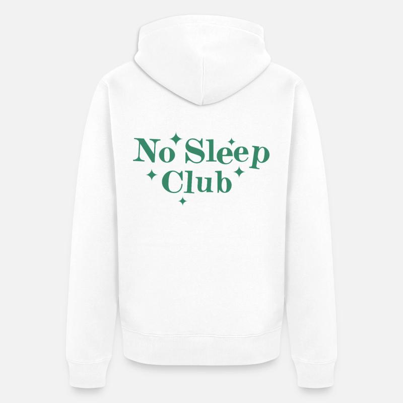 No Sleep Club - Unisex Premium Bio Zip Hoodie - Weiß