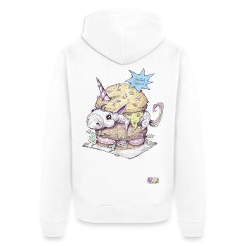 Einhorn Burger - Unisex Premium Bio Zip Hoodie - Weiß - Hinten - Thijin (182cm)