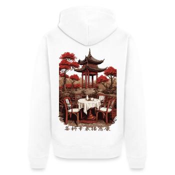 Café asiatique - Veste à capuche bio Premium Unisexe - blanc - Dos - Thijin (182cm)