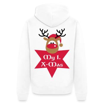 mein erstes Weihnachten - Unisex Premium Bio Zip Hoodie - Weiß - Hinten - Thijin (182cm)