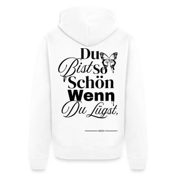 Tellement sympa quand on ment - Veste à capuche bio Premium Unisexe - blanc - Dos - Thijin (182cm)