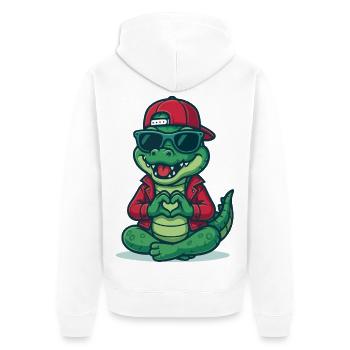 Crocodile Amour Cool - Veste à capuche bio Premium Unisexe - blanc - Dos - Thijin (182cm)