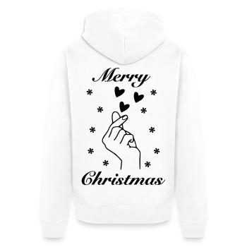 J’aime Joyeux Noël – Déclaration de Noël - Veste à capuche bio Premium Unisexe - blanc - Dos - Thijin (182cm)