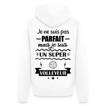 Super Volleyeur Sport Plage Volley - Veste à capuche bio Premium Unisexe - blanc - Dos - Thijin (182cm)