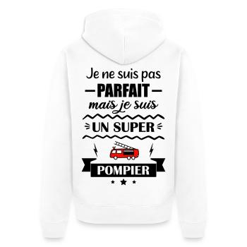 Super Firefighter Fire Hero Feuerwehrauto - Unisex Premium Bio Zip Hoodie - Weiß - Hinten - Thijin (182cm)