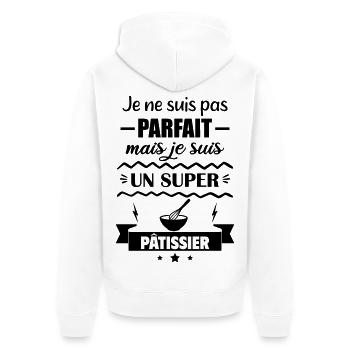 Not perfect but great pastry chef - Unisex Premium Organic Zip Hoodie - white - Back - Thijin (182cm)