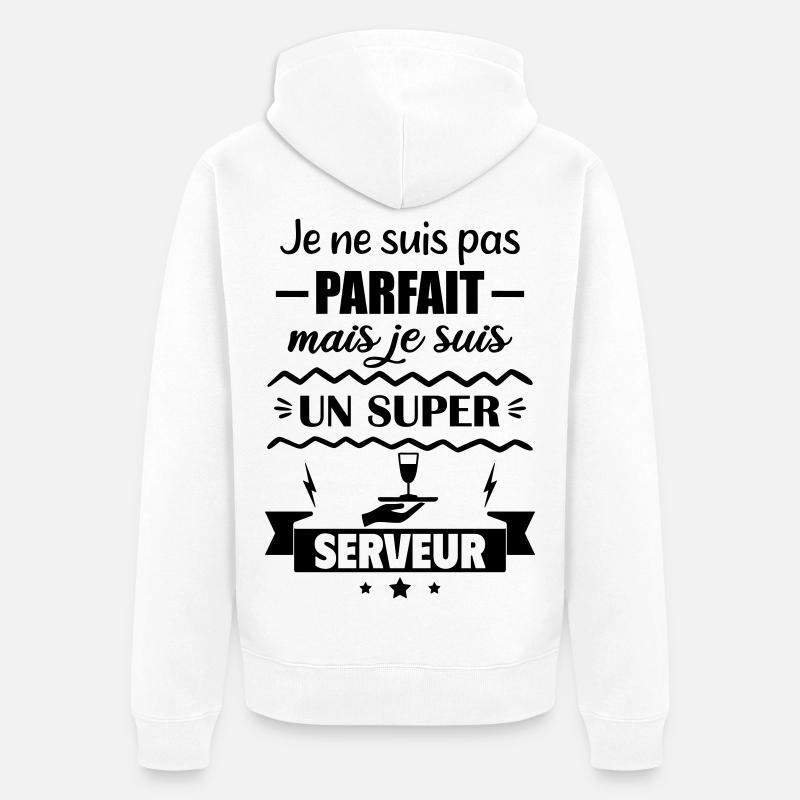 Nicht perfekt, aber toller Server - Unisex Premium Bio Zip Hoodie - Weiß