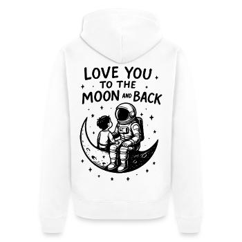 Moon Bond: Astronaut and Child - Unisex Premium Organic Zip Hoodie - white - Back - Thijin (182cm)
