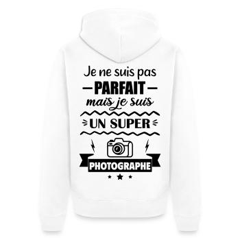 Pas parfait mais super photographe - Veste à capuche bio Premium Unisexe - blanc - Dos - Thijin (182cm)