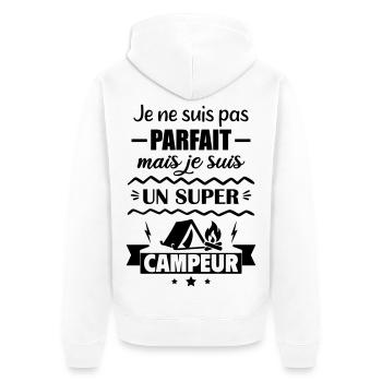 Pas parfait mais super campeur - Veste à capuche bio Premium Unisexe - blanc - Dos - Thijin (182cm)