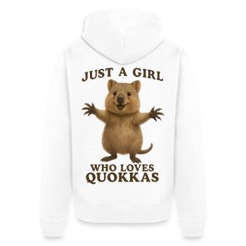 Juste une fille qui aime les quokkas - Veste à capuche bio Premium Unisexe - blanc - Dos - Thijin (182cm)