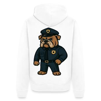 Police Bulldog Mascot Law Enforcement Design - Unisex Premium Organic Zip Hoodie - white - Back - Thijin (182cm)