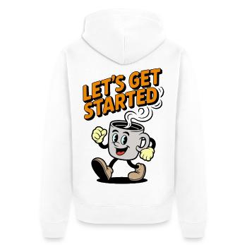 Coffee Ready to go motivational design - Unisex Premium Organic Zip Hoodie - white - Back - Thijin (182cm)