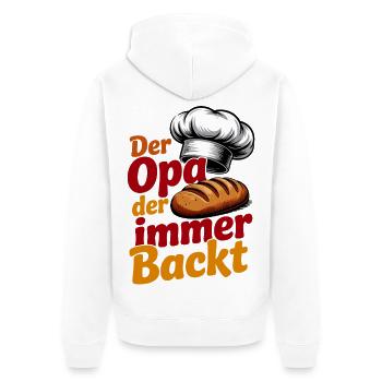 Le grand-père qui fait toujours de la pâtisserie - Veste à capuche bio Premium Unisexe - blanc - Dos - Thijin (182cm)