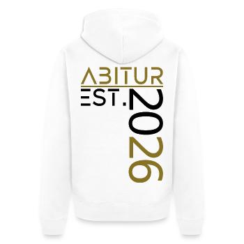 Abitur 2026 - Unisex Premium Bio Zip Hoodie - Weiß - Hinten - Thijin (182cm)