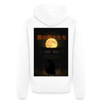Mondlicht Nebelkämpfer - Unisex Premium Bio Zip Hoodie - Weiß - Hinten - Thijin (182cm)