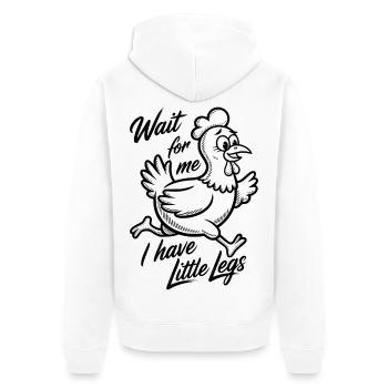 Attends-moi, j’ai de petites jambes - Veste à capuche bio Premium Unisexe - blanc - Dos - Thijin (182cm)