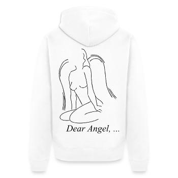 Dear Angel, ... - Unisex Premium Bio Zip Hoodie - Weiß - Hinten - Thijin (182cm)