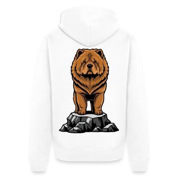 Dog Chow Chow Portrait Lion Mane - Unisex Premium Organic Zip Hoodie - white - Back - Thijin (182cm)